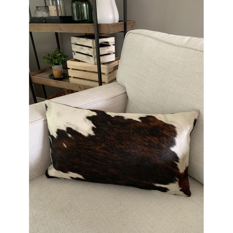 Faux cowhide lumbar online pillow